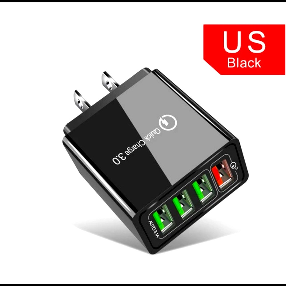 Fast Charging 3.0 Wall Charger, 4-Ports USB Wall Charger with Fast USB 10W